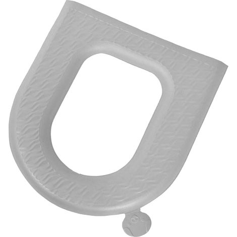 Housse de siège de toilette grise avec poignée, imperméable, en EVA épais et confortable, à séchage rapide, accessoire de toilette pour salle de bain. (1/5)