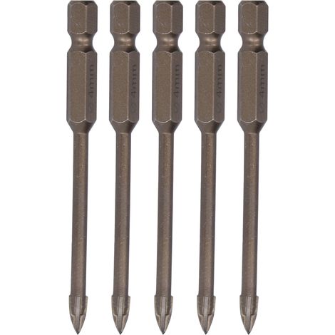 Foret croisé à tige hexagonale de 1/4 pouces, 5 pièces, ouvre-trou pour carrelage, verre, céramique, béton, outil en alliage dur de 4mm