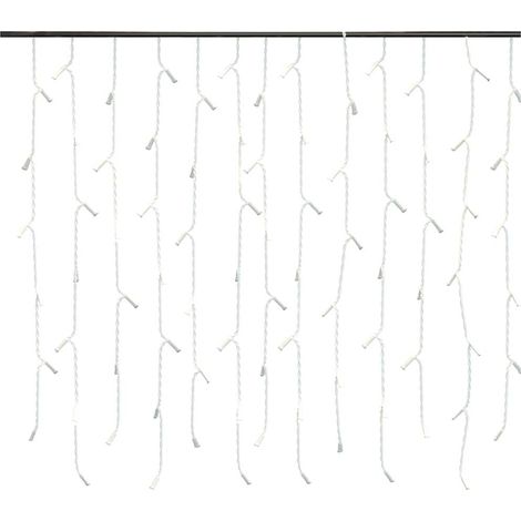Cortina luces carámbano 10m 400 LED blanco cálido 8 funciones vidaXL (1/5)