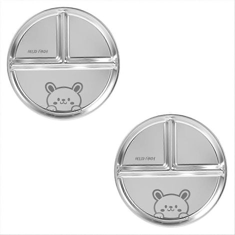 Lot de 2 pièces compartimenté western alimentaire assiette pasta plat salade barbecue assiette, C (1/5)