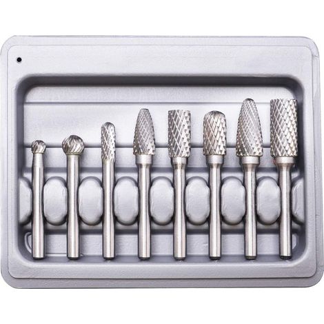 Fraises Rotatives, Double Coupe de Tungstène Burres, 8 Pièces Double Coupe de Tungstène Burres Rotatives en Carbure Massif En Acier Set 6mm Queue Pour Outils Rotatifs perceuse électrique (1/5)