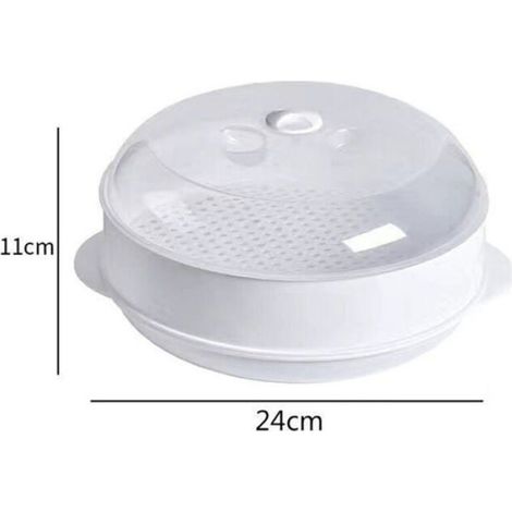 1 Cuiseur à vapeur, plastique durable, conception nid d'abeille, poignées anti-chaleur, pour micro-ondes (1/4)