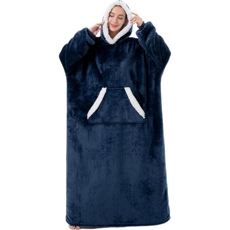 Sweat à capuche surdimensionné et confortable doublé en sherpa pour femmes/enfants/hommes (1/4)