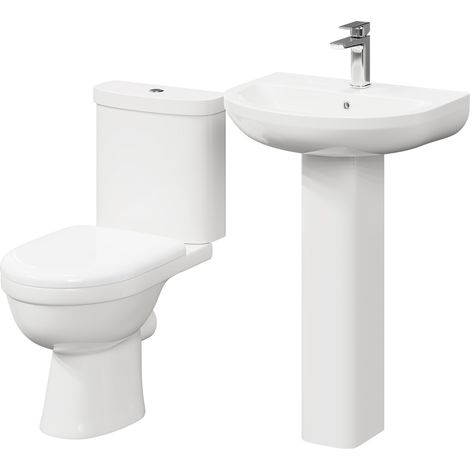 Ideal 550mm Full Pedestal Basin and Toilet Suite (1/5)