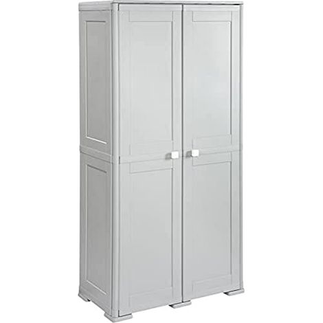 Mobile Armadio Portascope in resina arianna grigio 79 x 43 x 164 cm (1/4)