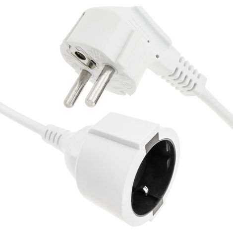 Extension de câble électrique schuko mâle à femelle 3 m blanc (1/5)