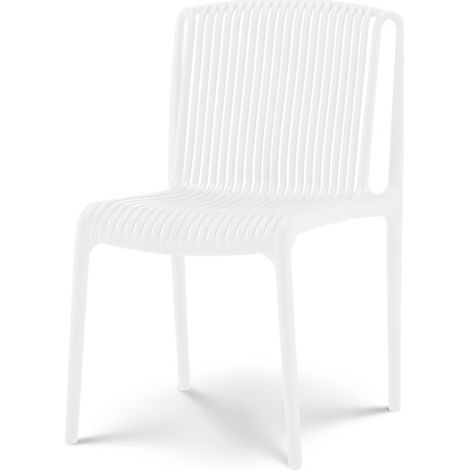 Chaise de Jardin ou Terrasse Blanche en Résine Polypropylène (1/5)