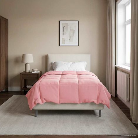 Winterbettdecke Gepolstert Rosa 140 x 220 cm Mikrofaser