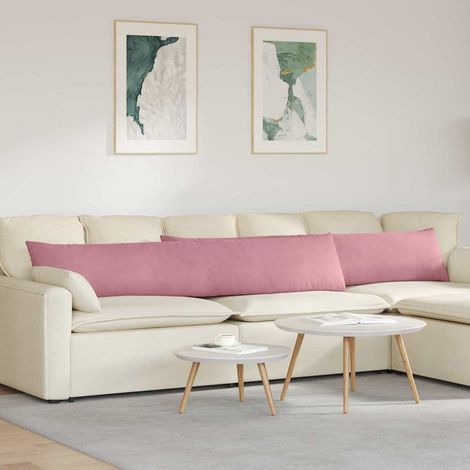 Sofakissen 2 Stück Rosa 200 x 40 cm Cordstoff