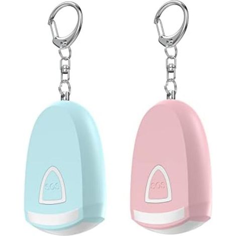 Alarme personnelle rechargeable pour femme - Porte-clés de sécurité, sirène 130 dB, pour étudiantes, joggeuses, rose et bleu (1/5)