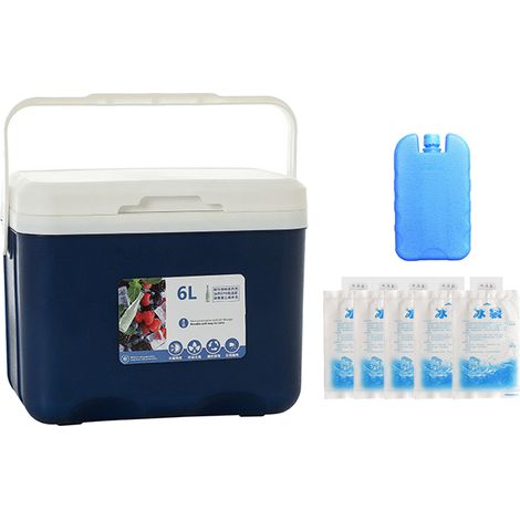 Conteneur isotherme 6L avec doublure PP alimentaire renforcée pour livraison repas, boîte de transport froid/chaud bleue. (1/5)