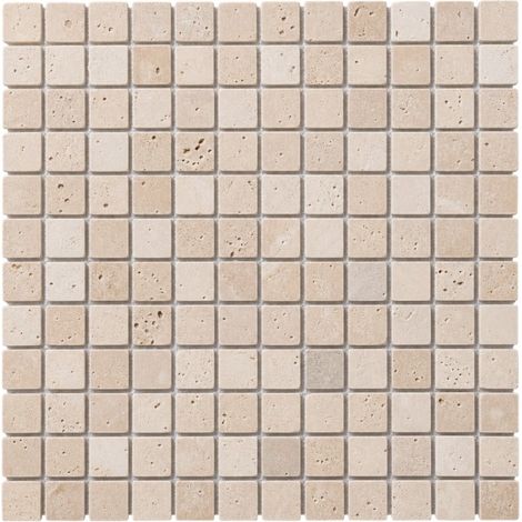 Mosaïque sol et mur Travertin Beige Clair - 2,5x2,5 cm - Paquets de 0.93 m² - Ti'ma Stone (1/4)