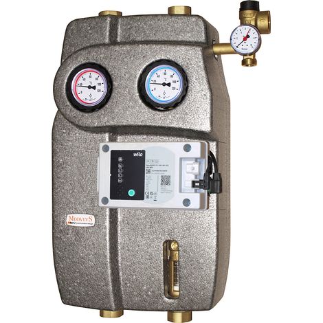 Modulo solare a due vie per alte portate da 1"1/4 M, flussometro 5-42 l/min, pompa WILO Para Maxo 25-180-08 (1/2)