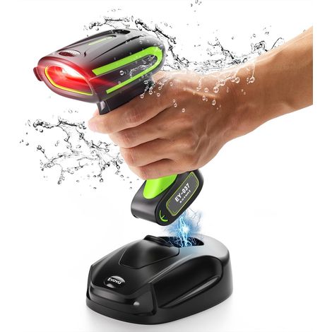 Lecteurs Codes Barre Industriels 2D 1D sans Fil, avec Station Charge Chocs jusqu'à 2,5 mètre,étanche IP65, Douchette Scanette Compatible Bluetooth,pour MacOS iOS Android,Supermarchés entrepôts (1/5)