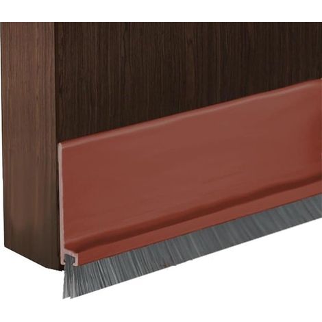 Spazzola inferiore per porta - Striscia paraspifferi - Prevenzione correnti d'aria - Insetticida e insonorizzante - 100 cm x 5 cm - Marrone (1/5)