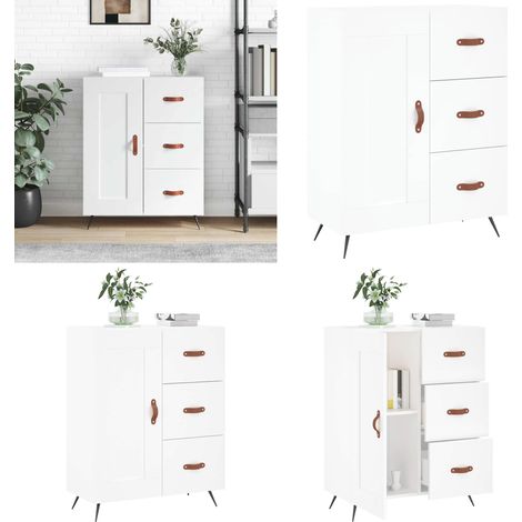 Sideboard Weiß 69,5x34x90 cm Holzwerkstoff - Schreibtisch - Wohnzimmermöbel - Sideboard Weiß - Holz Sideboard - Regal - Home & Living (1/5)