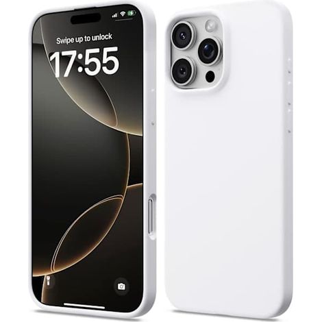 Coque en silicone liquide pour iPhone 17 Pro Max, coque souple antichoc, protection intégrale, noire (1/5)