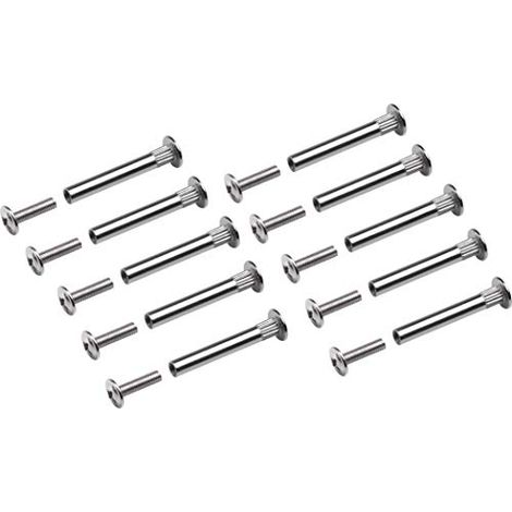 Metafranc Lot de 10 vis de raccordement avec filetage M4 en acier galvanise - Ideales pour connecter des meubles, 361796 (1/3)