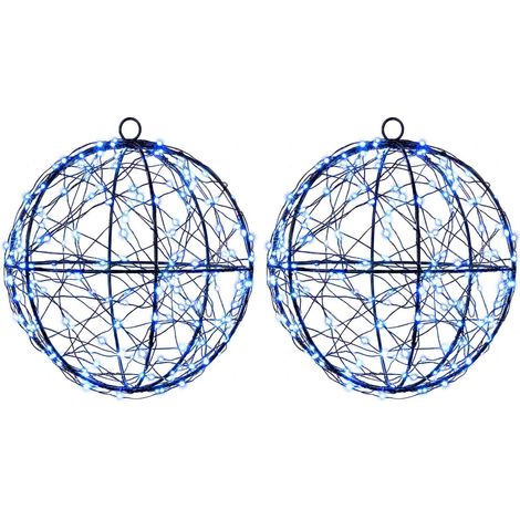 Luce a punta di Natale 2 pz 400 LED Blu Diametro 20 x 22 cm vidaXL