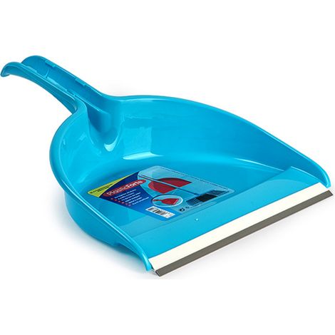 Recogedor de mano plastico con goma Azul (1/4)