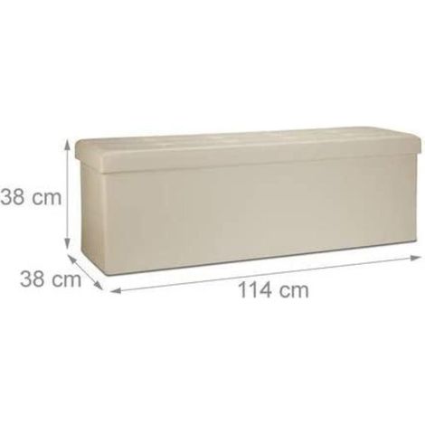 Sgabello pieghevole sintetico pouf contenitore pieghevole 114 cm beige 1300028073