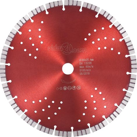 Disco de corte de diamante con turbo y agujeros acero 300 mm vidaXL