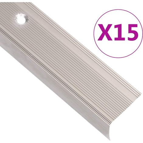 Profili a L per Gradini 15 pz in Alluminio 100 cm Champagne vidaXL