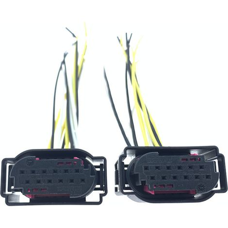 Connecteur de faisceau de câblage radar de pare-chocs avant compatible avec les BMW Série 7 730, 740, 750, 760Li, E60 520, 523, 525 et 530 (JB2107-12P)