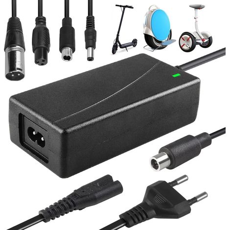 Chargeur Trotinette Electriqu, 42V 2A Chargeurs de Scooter avec 4 Connecteurs Universel Chargeur, Trottinette électrique, Chargeur de Batterie pour Batterie Scooter Électrique,Hoverboard (EU) (1/5)