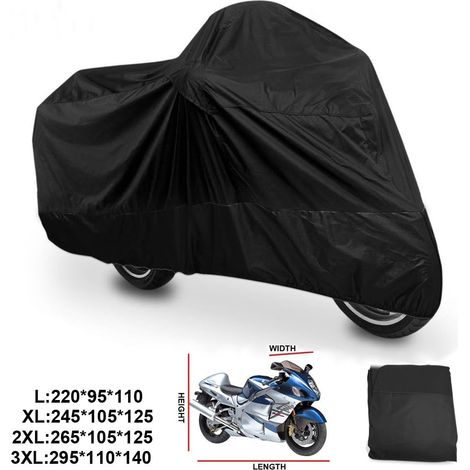 Housse de moto XL pour usage intérieur et extérieur, imperméable, résistante à la poussière et aux UV, pour moto/scooter, taille XL (1/4)