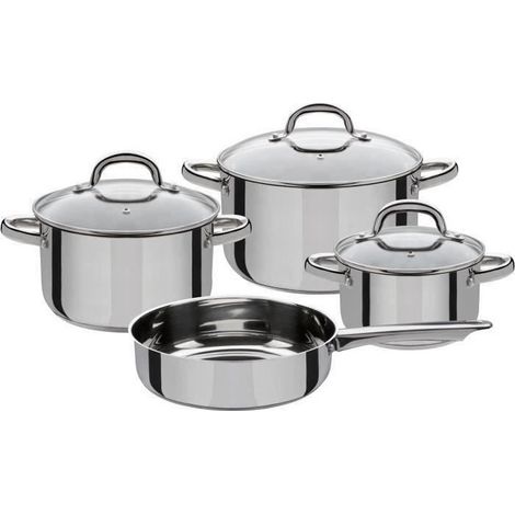 Set 4 pcs batterie de cuisine - GSW - MONTREAL - Induction - Acier inoxydable (1/5)