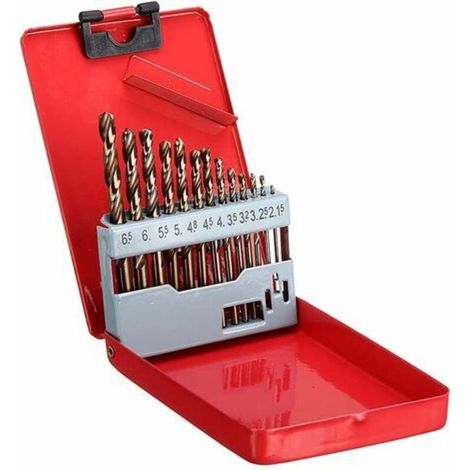M35 ensemble de forets au cobalt en acier à grande vitesse, embouts torsadés, boitier métallique métrique pour le percage du bois en acier inoxydable (1/3)