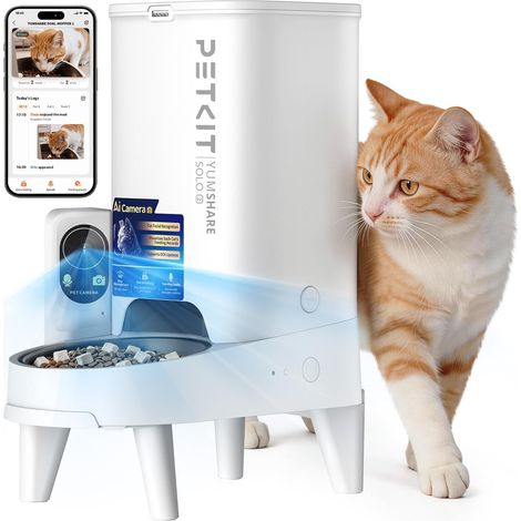 Automatic Cat Food Dispenser with Camera, Multi-Cat Face Recognition, WiFi 2.4GHz (1/5)