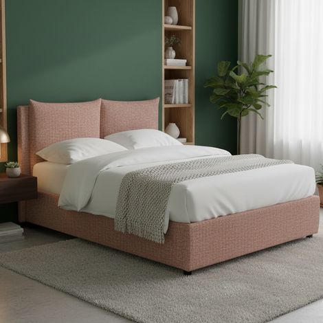 Cama Matrimonial Liskeard, Desenfundable, Hecho en Italia, Rosa (1/5)