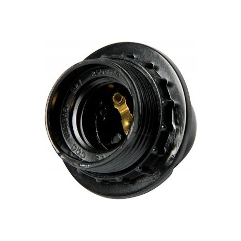 Portalámparas de baquelita con anillo E27, negro (1/5)