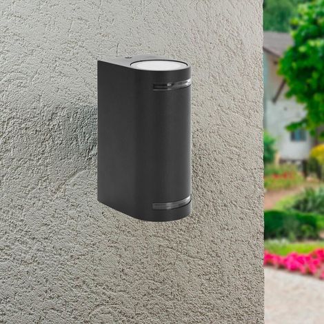 Applique Doppio Lampada Da Parete Muro Portafaretto Gu10 Esterno Ip54 Nero (1/4)