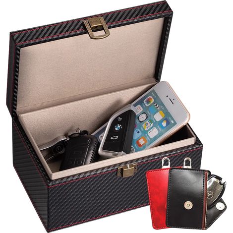 Caja protectora para llaves de coche, caja Faraday para llaves de coche, caja grande con bloqueo RFID y 2 fundas Faraday para la protección de llaves de coche sin llave, caja de protección antirrobo K