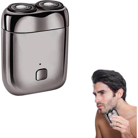 Mini Electric Shaver, Rasoir électrique à double tête pour hommes, Mini rasoir électrique portable, USB Rechargeable, Aspiration magnétique flottante (1/5)
