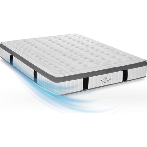 Matelas mémoire de forme 140x190 cm – Épaisseur 27 cm – Accueil moelleux et soutien ferme – Indépendance de couchage excellente – Maison Aubertin (1/5)