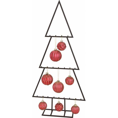 Metall Tannenbaum für Zierschmuck - 117 cm - Deko Weihnachtsbaum Tanne schwarz Design Baum für Christbaumkugeln