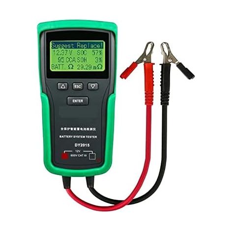Testeur de charge de batterie DY2015 12V Système de batterie moto et en voiture testeur analyseur CCA Capacité de charge électronique de charge de batterie Cranking Outils de test (1/5)