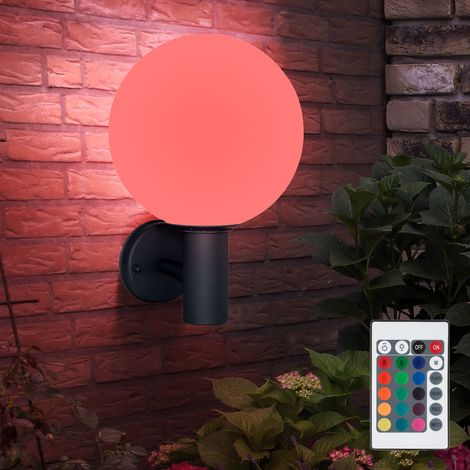 Außenleuchte Wandleuchte Gartenlampe Edelstahl Fassadenleuchte, Fernbedienung dimmbar Memoryfunktion, anthrazit weiß, RGB LED 8,5W 806Lm warmweiß, DxHxT 25x37x26,5cm (1/5)