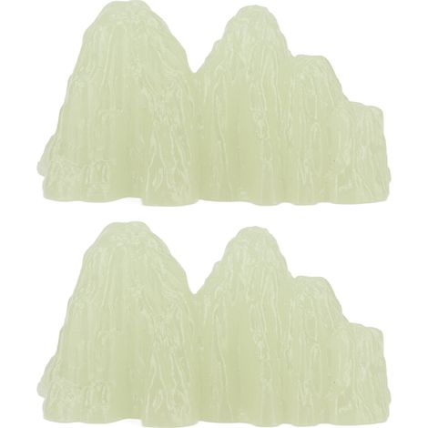 Lot de 2 spécimens de cristal minéral de fluorite verte, simulation de cristal minéral, super lumineux, décoratifs pour rocaille, aquarium ou aménagement paysager (style 02). (1/5)