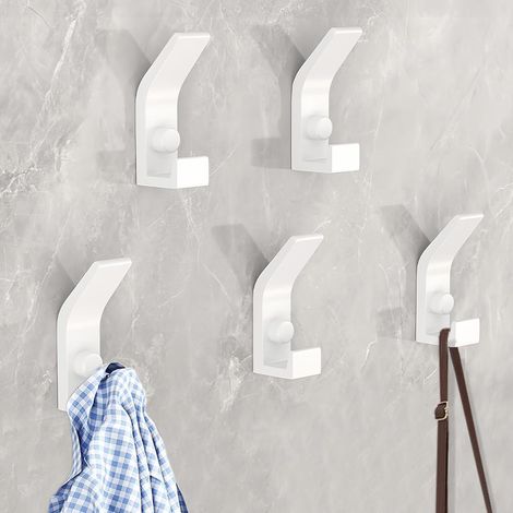 5 Pièces Crochets, Double Porte Serviette avec Vis, Moderne Patere Porte Manteau Mural, Porte Chapeau Crochet Support mural, Patère Murale Deco Crochets pour Entrée Salle de Bain Chambre (1/5)