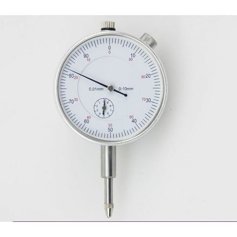 SHINING HOUSE Indicador de cuadrante de comparador centesimal de reloj de alta precisión de 0-10 mm y 0,01 mm Indicador de cuadrante de puntero mecánico para base magnética (1/5)