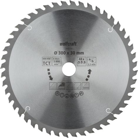 wolfcraft - Lame de Scies Circulaires sur Table - 48 Dents et Diamètre 300 mm - réf. 6682000