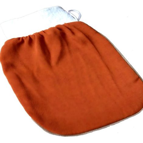 Peelinghandschuhe (ein Paar),Tiefenreinigende Badehandschuhe,Entfernt abgestorbene Hautschüppchen,Entfernt Keratosehaare,22 x 15 cm,Orange (1/5)