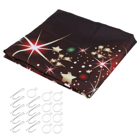 Rideau de Noël imperméable 150x166cm pour fenêtre, décoration festive salon, ornements de Noël intérieur S4