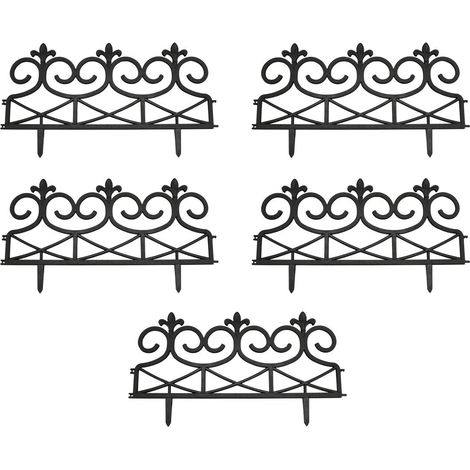Fleur de Lys Black Plastic Lawn Edging  (60cm x 32cm) - 5 Panels (1/5)