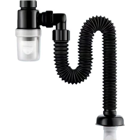 Tuyau D Évacuation Pour Évier - Antiodor - Anti-Obstruction - Flexible Télescopique - Convient À Trou De 30 À 32 Mm - 1 Pièce (1/5)
